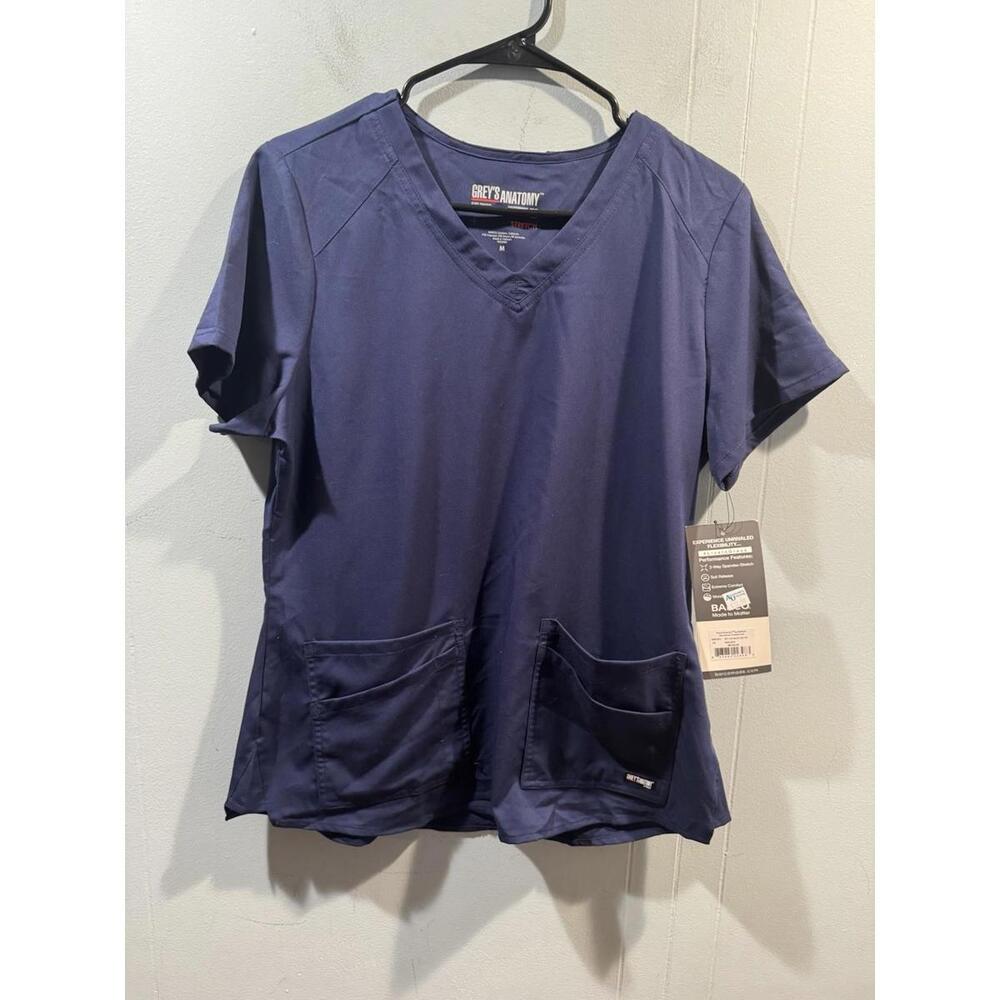 New Greys Anatomy Scub Size Medium Blue Spandex Stretch Uniform